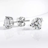 Amazing 1-3CT D Colour Moissanite Diamonds Studs Earrings for Women/Men , Sterling Silver Fine Jewellery - The Jewellery Supermarket