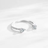 Sparkling Pear-Shaped AAAA Lab Created Diamond 925 Sterling Silver Ring