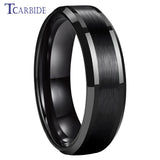 Popular Ring Beveled Polished Brushed 6/8mm Men Women Tungsten Wedding Rings