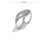 18K Gold Plated Stainless Steel Metal Double Finger Geometric Personality Exaggerated Ring
