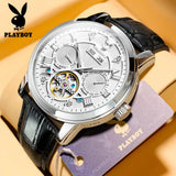 Excellent Automatic Top Brand Mechanical Watch Tourbillon Sport Leather Casual Business Fashion Wristwatches