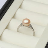Real Natural  Pink Black White Purple Grey Pearl Silver AAA Zircon Diamonds Rings