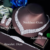 New 4pcs Elegant Shiny AAA+ Cubic Zirconia Diamonds Luxurious Bridal Wedding Banquet Jewellery Set for Women - The Jewellery Supermarket