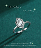 New Fashion Hexagon AAAA Lab Created Diamond Solid Sterling Silver Luxury Ring