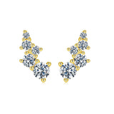 Unique Moissanite Diamond 925 Sterling Silver Unique Bubble Design Stud Earrings