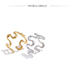 18K Gold Plated Minimalist Stainless Steel Metal Irregular Open Adjustable Ring