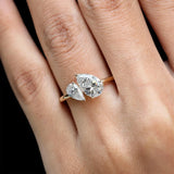 New Design 1.5cttw Toi Et Moi Pear Cut VVS1 D Colour Moissanite Diamond Engagement Ring