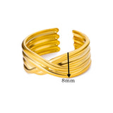 New In Stainless Steel Gold Color Rings - Vintage Opening Finger Rings for Women and Girls. Fashion Jewellery - The Jewellery Supermarket