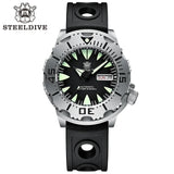 Monster 200M Waterproof NH36 Day Function Sapphire Glass Automatic Movement Steel Bezel SD1984 Steel Bracelet Watch