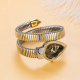 Luxury Brand Selection Snake Shape CZ Diamonds Iced Out Analog Quartz Watches