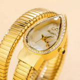Luxury Brand Selection Snake Shape CZ Diamonds Iced Out Analog Quartz Watches