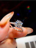 Brilliant VVS1 D Colour 2 Carat Round Moissanite Diamond Rings Luxury Fine Jewellery