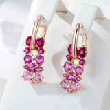 14K Gold Filled Pink Red Green Blue Purple AAA Zircon Crystals Earrings Fine Jewellery