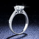 Elegant D Colour VVS1 Moissanite Diamond Solitaire Rings for Women Silver Ring Wedding Engagement Fine Jewellery