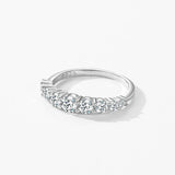 Luxury Sparkling Round AAAA Lab Created Diamond 925 Silver Eternity Ring