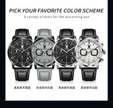 PLAYBOY Top Brand Fashion Watch for Men Leather Strap  High Quality Casual Waterproof Luxury Quartz Men's Watches