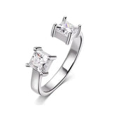 New Design 1 Carat Princess Cut VVS1 D Colour Moissanite Silver Engagement Ring
