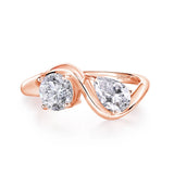 New Design Brilliant 2cttw VVS1 D Colour Moissanite Diamonds 18KGP Silver Rings