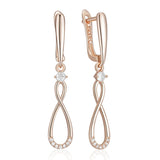 Charming 14K Filled Rose Gold AAA Zircon Diamonds Long Dangle Earrings Fine Jewellery