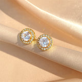 Dazzling 0.3CT 0.5CT 2CT Silver Square Round Moissanite Diamonds Stud Earrings