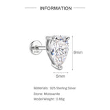 Pear, Princess, Marquise, Cushion Asscher Cut Silver Moissanite Diamonds Stud Earrings