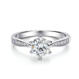 Excellent 0.3-3CT VVS1 D Colour Moissanite Diamonds Solitaire Wedding Silver Ring