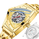 Leisure Hollow Triangle Design Fashion Automatic Movement Mechanical Mens Wristwatches. Luxury WatchesMen Gifts