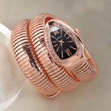Luxury Snake Shape Quartz Watch Stainless Steel Strap Bracelet Wristwatch Watches