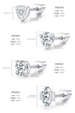 Multi -Styles 925 Silver Geometric Moissanite Heart Screw Stud Helix Earrings