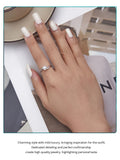 Geometric Silver Quality Shell Pearl Pave Setting AAA Zircon Diamonds Ring