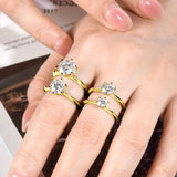 Solitaire 3ct 2ct 1ct VVS1 D Colour Moissanite 925 Silver Plated 18K Gold Wedding Ring