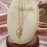 14K Gold Filled Vintage Style Hollow Flower AAA Zircon Diamonds Fine Pendant Necklace