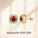 GRA Certificate 0.3ct 0.5ct 1.0ct 2.0ct Moissanite Diamonds Stud Silver Earrings