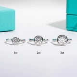Awesome 1ct/2ct/3ct D Colour Moissanite Bezel Engagement Wedding 925 Sterling Silver Rings For Women Fine Jewellery