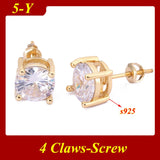Fabulous 0.5ct-3ct Classic Moissanite Diamonds Silver Unisex Stud Earrings