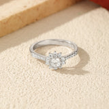 Excellent VVS1 D Colour Moissanite Luxury Halo Sterling Silver Sparkling Rings