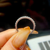 Half-Eternity Moissanite Diamonds Matching Wedding Diamond Sterling Silver Ring