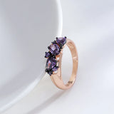 Luxury Purple AAA Zircon Crystals 14K Gold Filled Ring Vintage Fine Jewellery