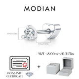 Multi -Styles 925 Silver Geometric Moissanite Heart Screw Stud Helix Earrings