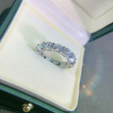 Sparkling 2.2cttw 3mm D Colour Moissanite Diamonds Full Eternity Rings - 18K Gold 925 Silver Plated Wedding Rings