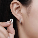 Exquisite 18KGP Round 3MM Moissanite Diamonds Passed Diamond Test Hoop Earrings Luxury Fine Jewellery - The Jewellery Supermarket
