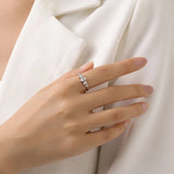 Crown-Inspired Tiara Design Marquise Cut AAAA Lab Created Diamonds Silver Ring