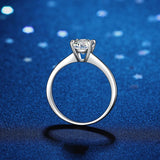 Fine 0.5ct 1ct 2ct VVS1 D Colour Moissanite Diamond Solitaire Silver Engagement Ring