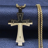 Fashion Big Long Cross Jesus Stainless Steel Christian Necklace - Gold Colour Chain Necklace Jewellery - The Jewellery Supermarket