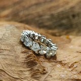 Heart Cut Moissanite Diamonds Eternity Ring with Certificate 925 Silver Stackable Wedding Engament Rings for Women