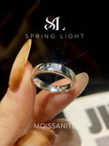 Simple Real 0.2ct Moissanite Diamond Engagement Rings For Men Gift Real 925 Sterling Silver Top Quality Fine Jewelry