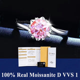 S925 Silver D VVS1 100% Real Moissanite Ring Adjustable Size Pass Diamond with GRA Certificate 18K Plating Rings