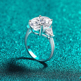 Superb 8cttw VVS1 D Colour Moissanite Diamonds Silver with 18k Gold Plated Ring