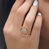 AAA Zircon Diamonds Full Paved 14K Filled Gold Unique Luxury Design Ring