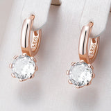 14 Karat Rolled Gold AAA Zircon Diamonds High Quality Delicate Drop Earrings
